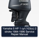 Yamaha 5 HP 1 cyl (103cc) 2 stroke 1984-1996 Service Repair Manual