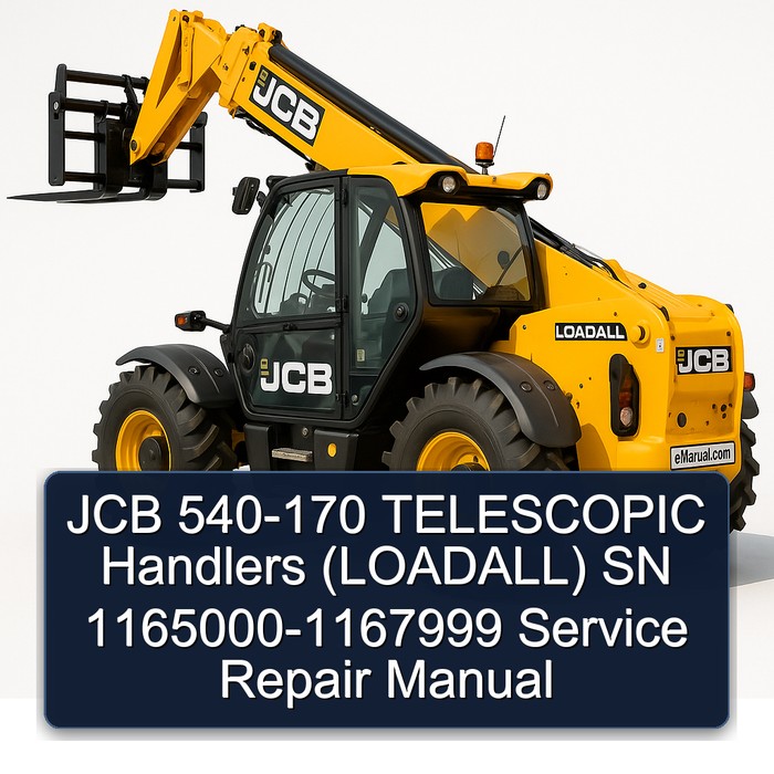 JCB 540-170 TELESCOPIC Handlers (LOADALL) SN 1165000-1167999 Service Repair Manual