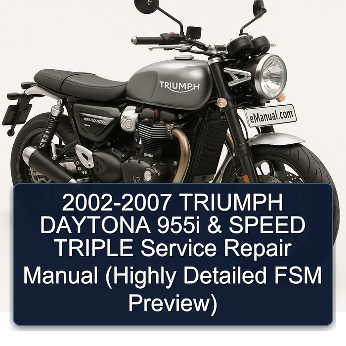 2002-2007 TRIUMPH DAYTONA 955i & SPEED TRIPLE Service Repair Manual (Highly Detailed FSM Preview)