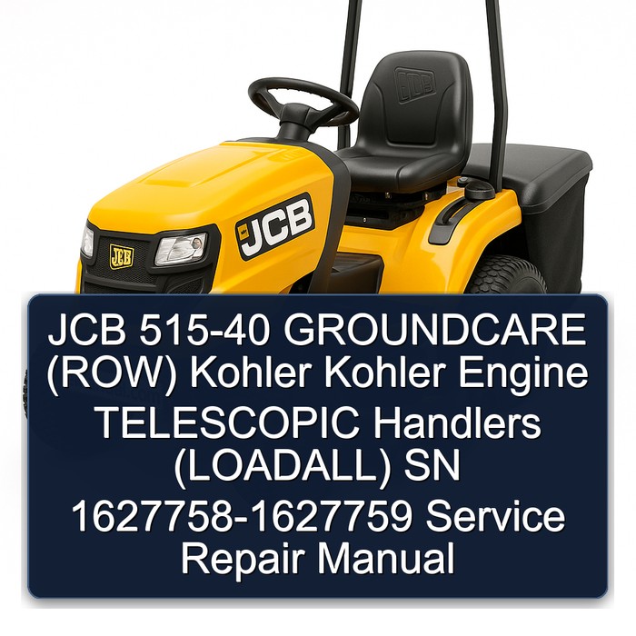 JCB 515-40 GROUNDCARE (ROW) Kohler Kohler Engine TELESCOPIC Handlers (LOADALL) SN 1627758-1627759 Service Repair Manual