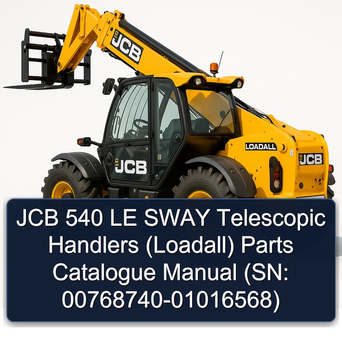 JCB 540 LE SWAY Telescopic Handlers (Loadall) Parts Catalogue Manual (SN: 00768740-01016568)