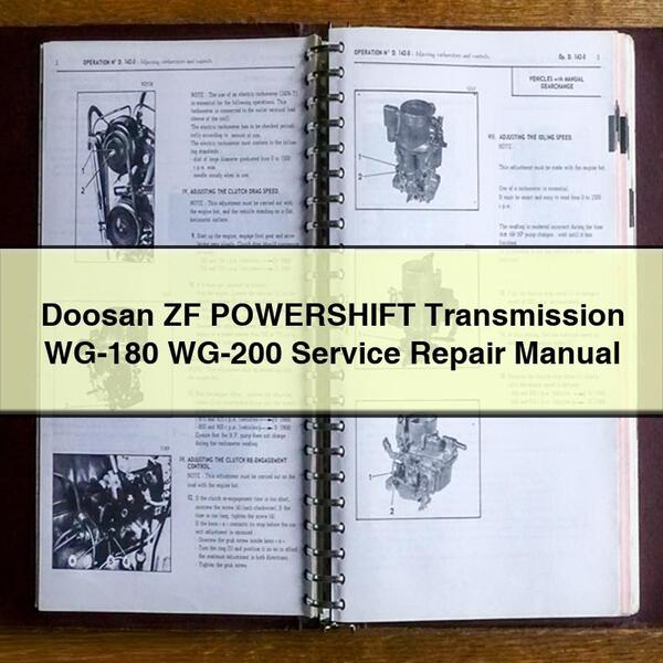 Doosan ZF POWERSHIFT Transmission WG-180 WG-200 Service Repair Manual