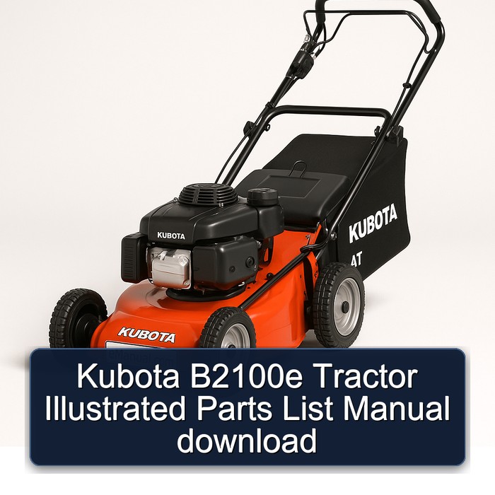 Kubota B2100e Tractor Illustrated Parts List Manual download