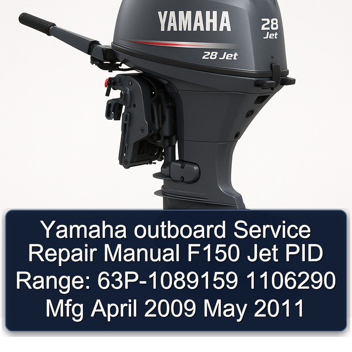 Yamaha outboard Service Repair Manual F150 Jet PID Range: 63P-1089159 1106290 Mfg April 2009 May 2011