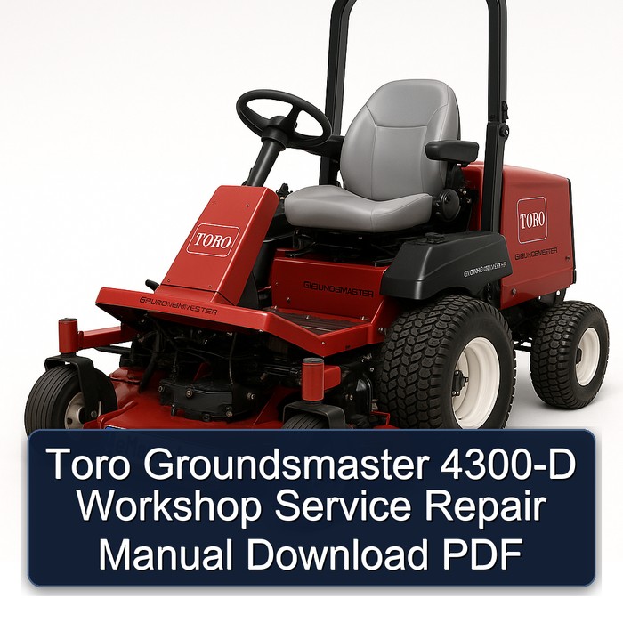 Toro Groundsmaster 4300-D Workshop Service Repair Manual Download PDF