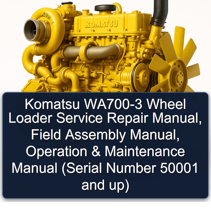 Komatsu WA700-3 Wheel Loader Service Repair Manual, Field Assembly Manual, Operation & Maintenance Manual (Serial Number 50001 and up)
