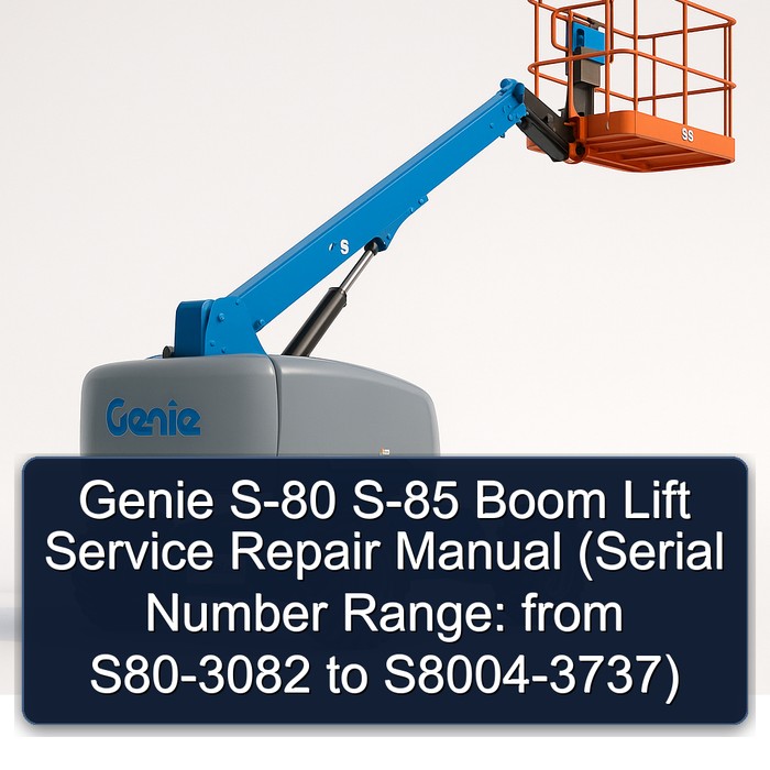 Genie S-80 S-85 Boom Lift Service Repair Manual (Serial Number Range: from S80-3082 to S8004-3737)
