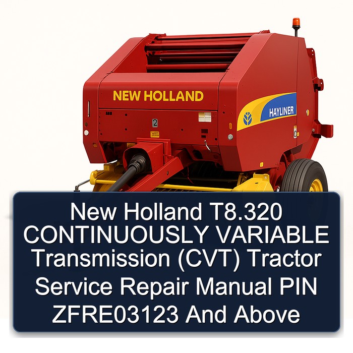 New Holland T8.320 CONTINUOUSLY VARIABLE Transmission (CVT) Tractor Service Repair Manual PIN ZFRE03123 And Above