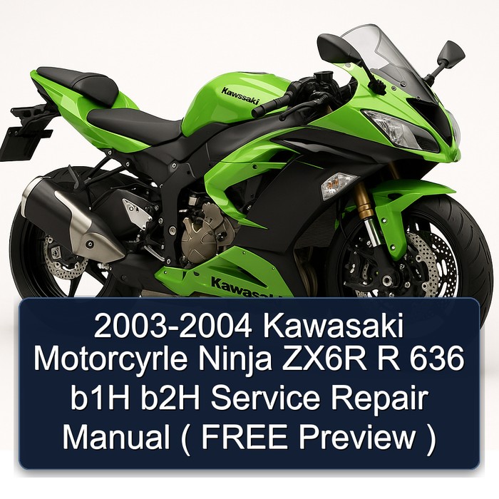 2003-2004 Kawasaki Motorcyrle Ninja ZX6R R 636 b1H b2H Service Repair Manual ( FREE Preview )