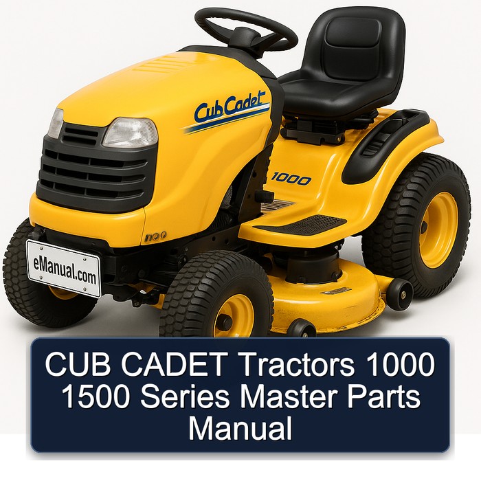 CUB CADET Tractors 1000 1500 Series Master Parts Manual